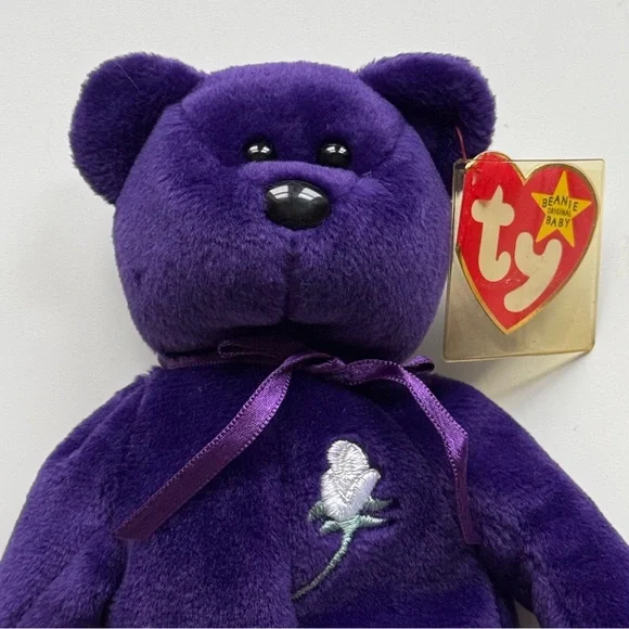 TY Beanie Baby Original Princess Diana 1997 TY Inc Oakbrook IL Purple Bear - Picture 3 of 8
